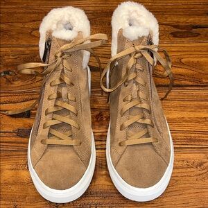 UGG Mid-zip Suede Shearling-Lined High Tops– Women’s 8.5